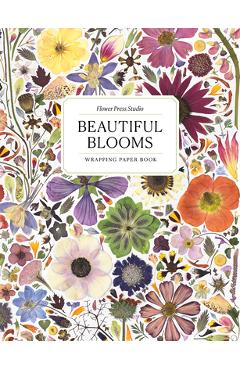 Coperta cărții 'Beautiful Blooms Wrapping Paper Book - Rachel Parri'