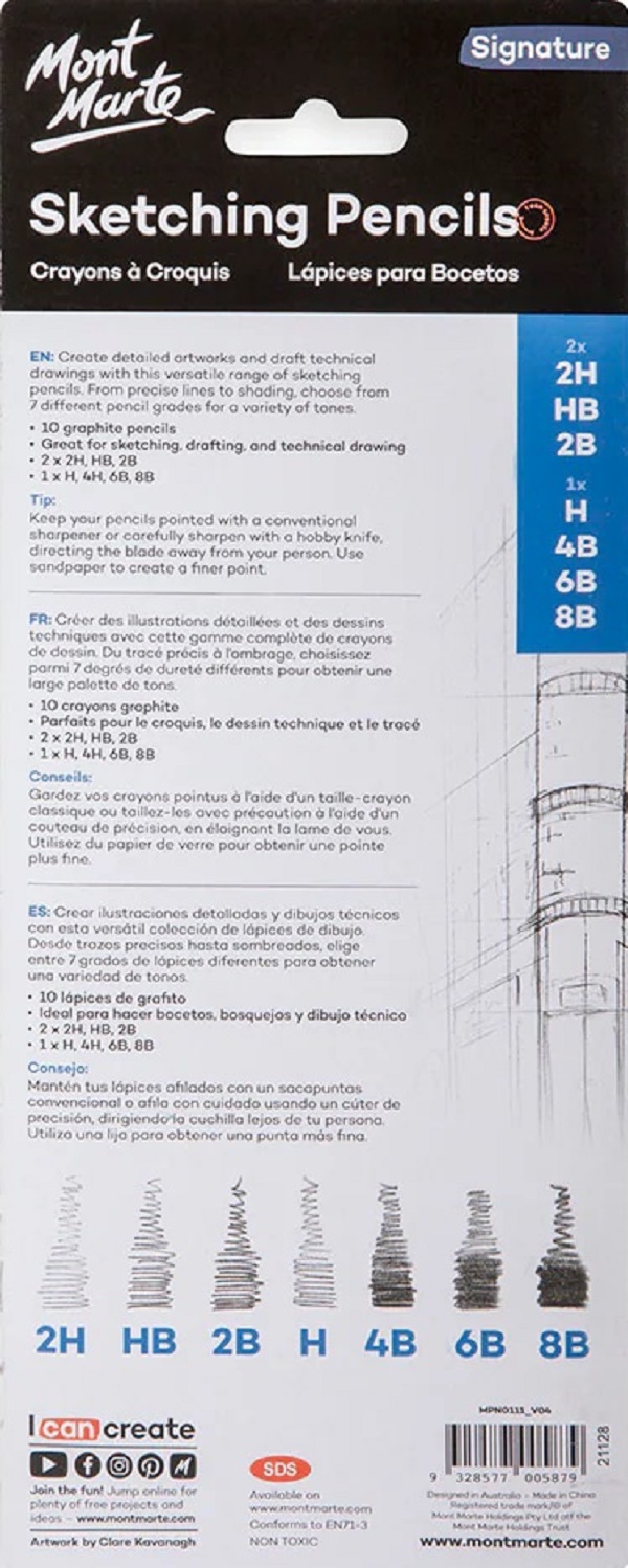 Imaginea produsului 'Set 10 bucati creioane schite. Mont Marte'