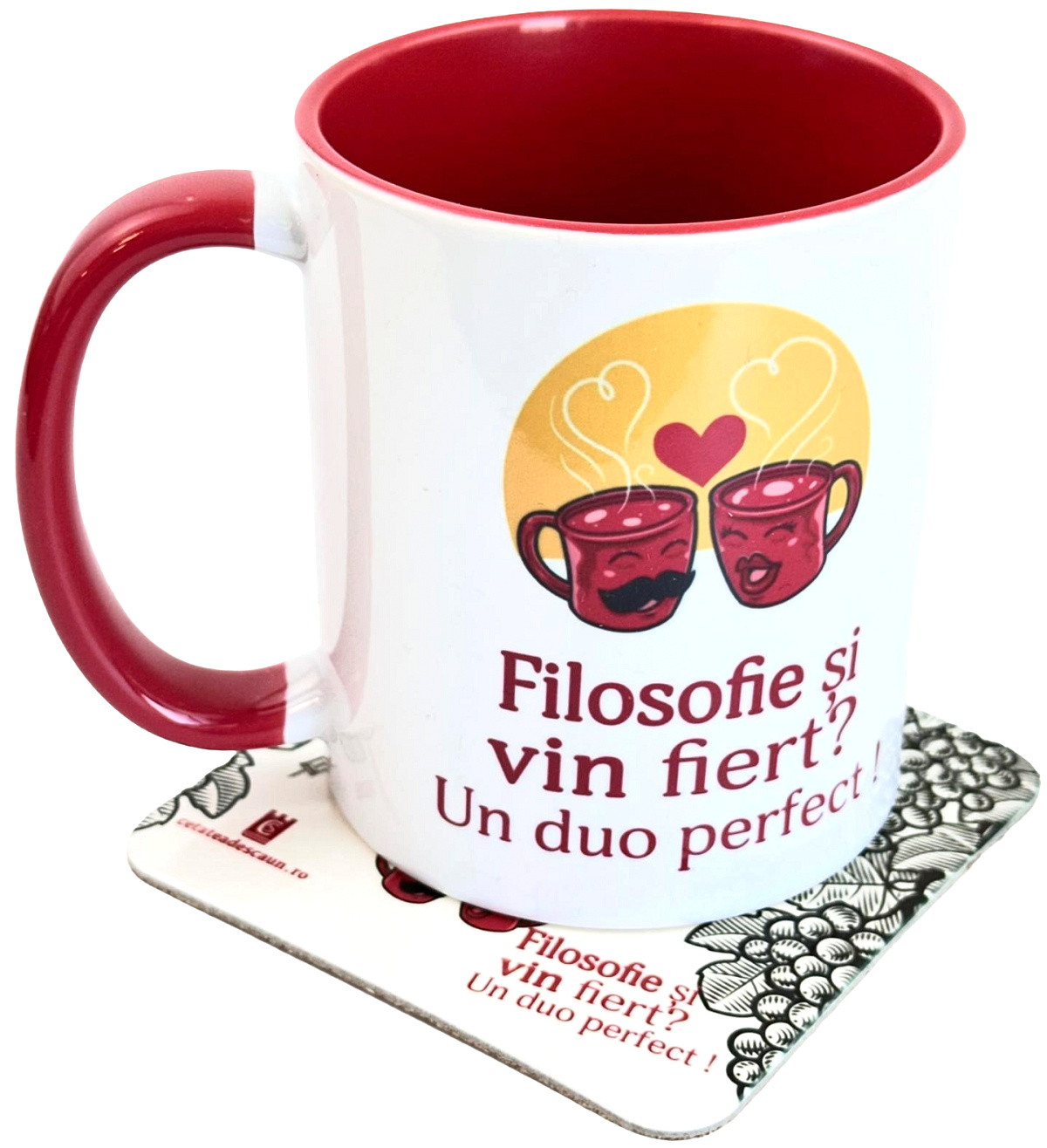 Imaginea produsului 'Cană + coaster: Filosofia vinului'