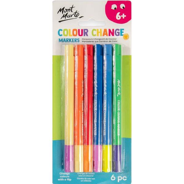 Set 6 markere cu schimbare de culoare. Mont Marte