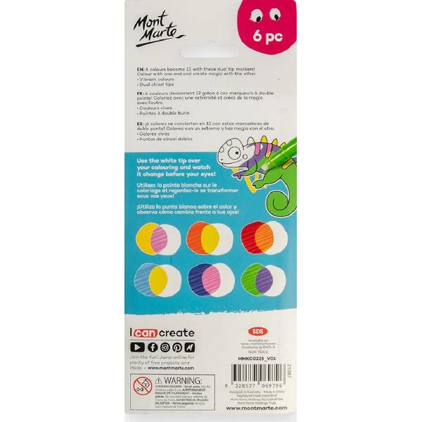 Set 6 markere cu schimbare de culoare. Mont Marte