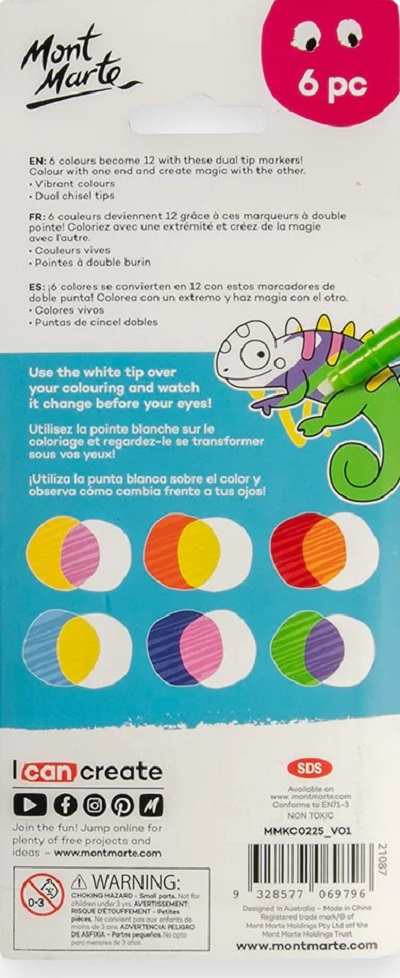 Imaginea produsului 'Set 6 markere cu schimbare de culoare. Mont Marte'