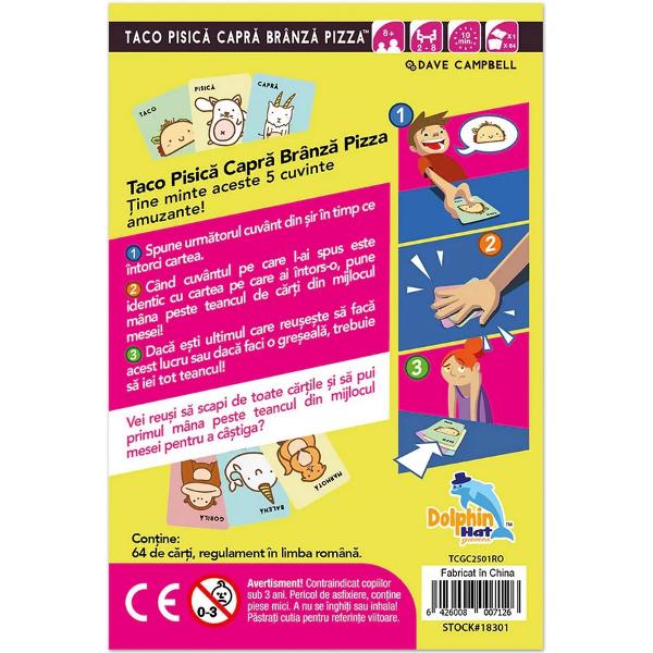 Joc de petrecere. Taco Pisica Capra Branza Pizza