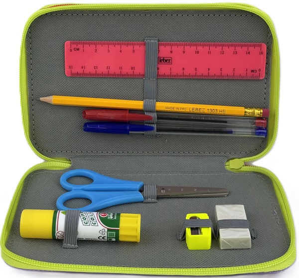 Imaginea produsului 'Penar echipat: Color Block.Roz-verde neon'