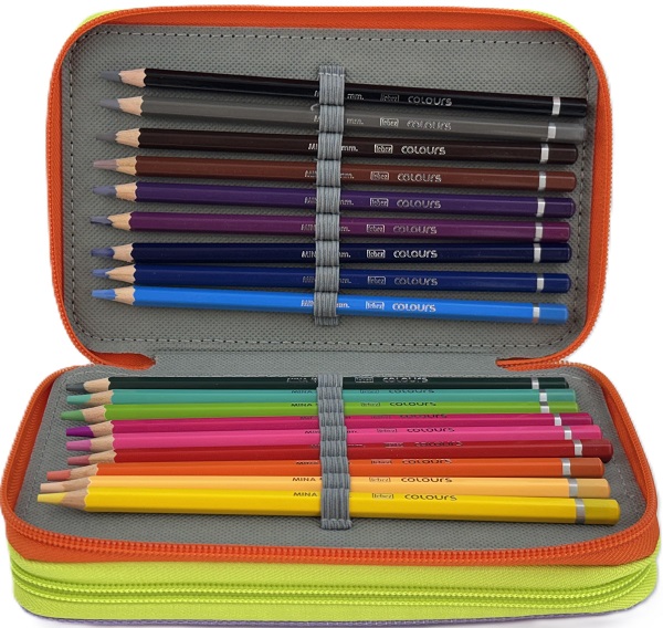 Imaginea produsului 'Penar echipat: Color Block.Roz-verde neon'