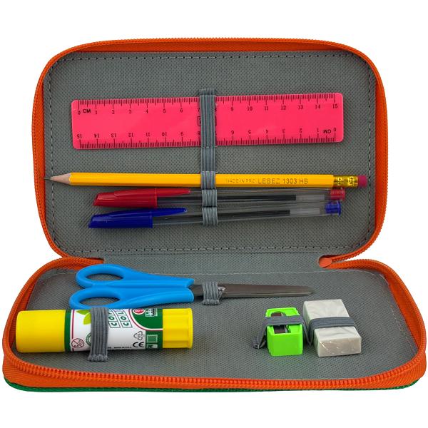 Penar echipat: Color Block. Verde-portocaliu