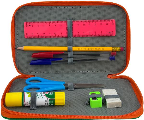 Imaginea produsului 'Penar echipat: Color Block. Verde-portocaliu'