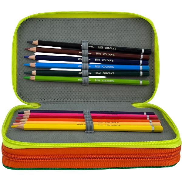 Penar echipat: Color Block. Verde-portocaliu