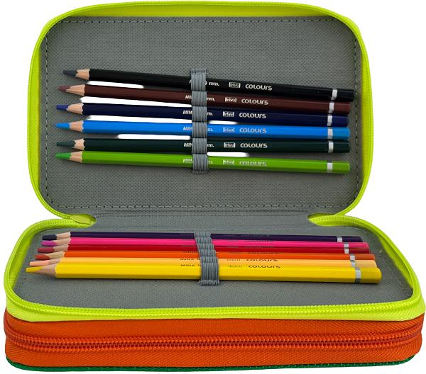 Imaginea produsului 'Penar echipat: Color Block. Verde-portocaliu'