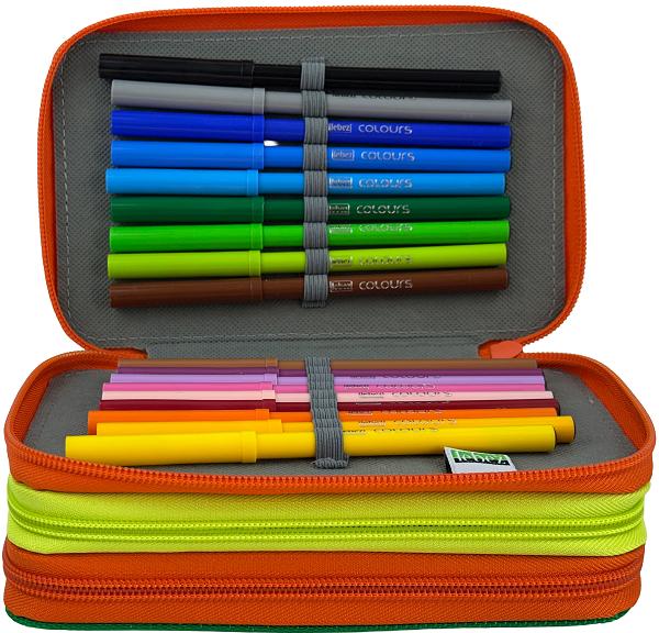 Imaginea produsului 'Penar echipat: Color Block. Verde-portocaliu'