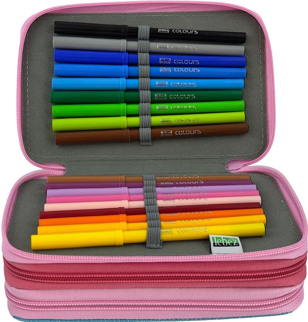 Imaginea produsului 'Penar echipat: Color Block. Roz-bleu'