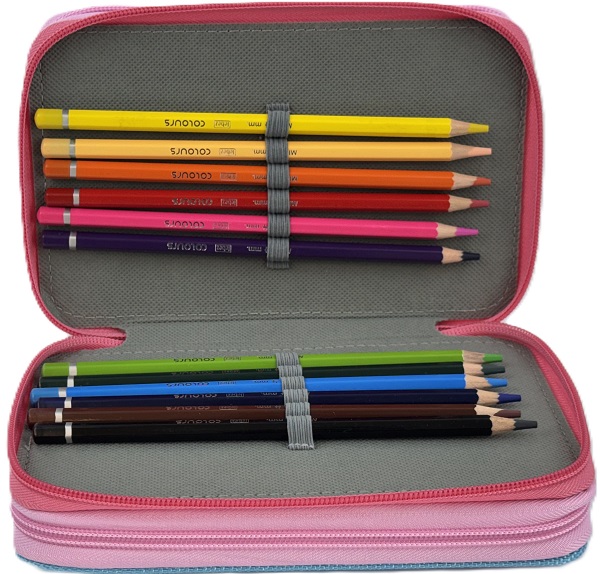 Imaginea produsului 'Penar echipat: Color Block. Roz-bleu'