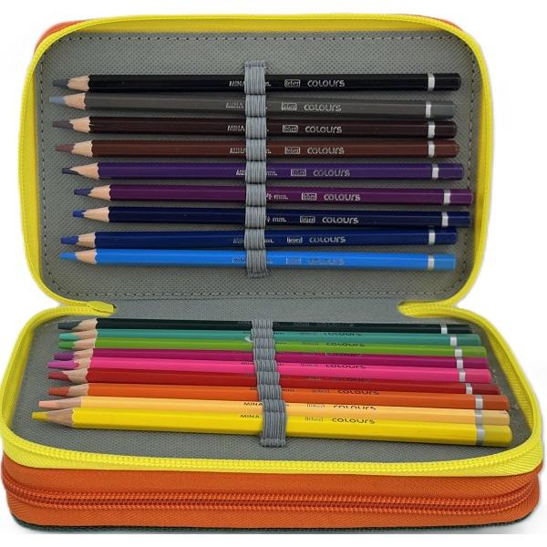 Penar echipat: Color Block.Verde-portocaliu