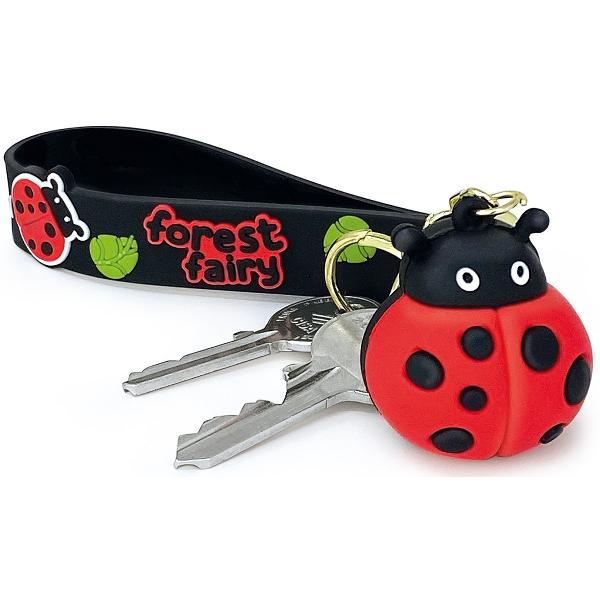 Breloc: I Love Spring cu charm si snur din silicon. Buburuză