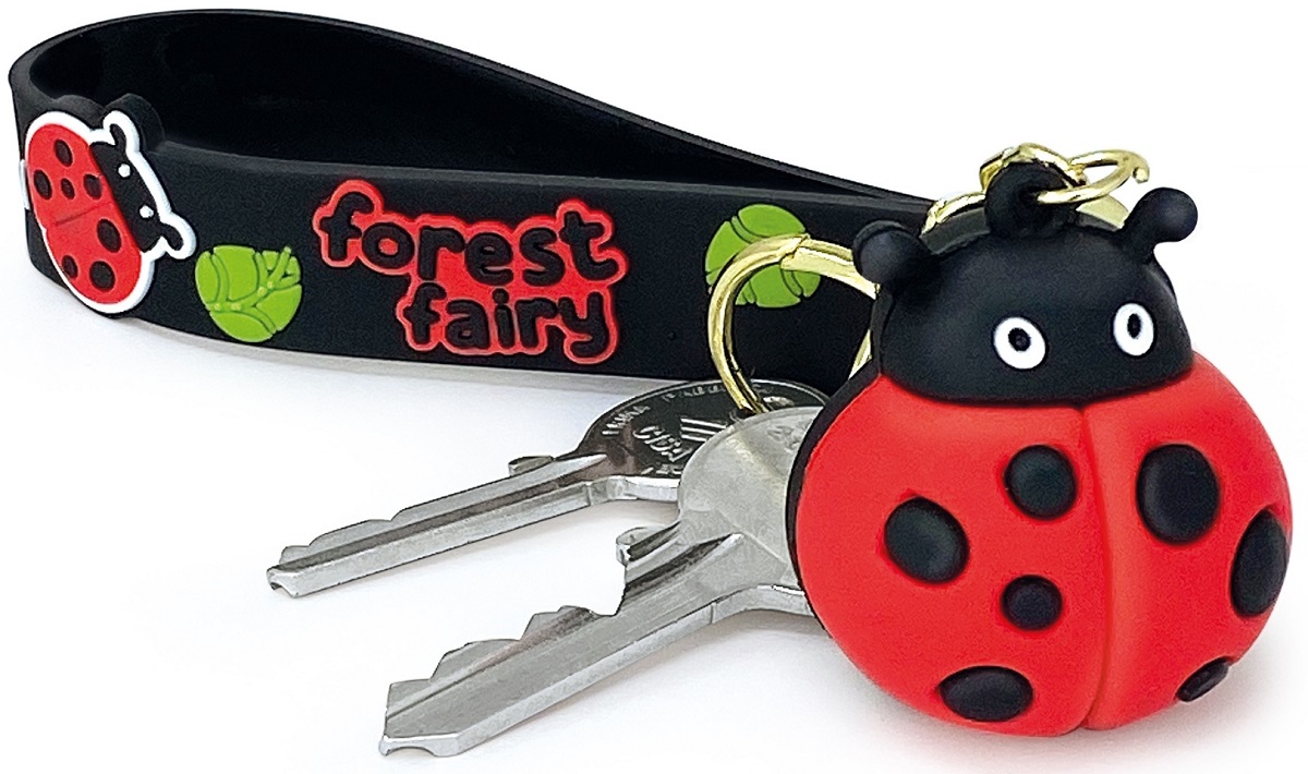 Imaginea produsului 'Breloc: I Love Spring cu charm și șnur din silicon. Buburuză'