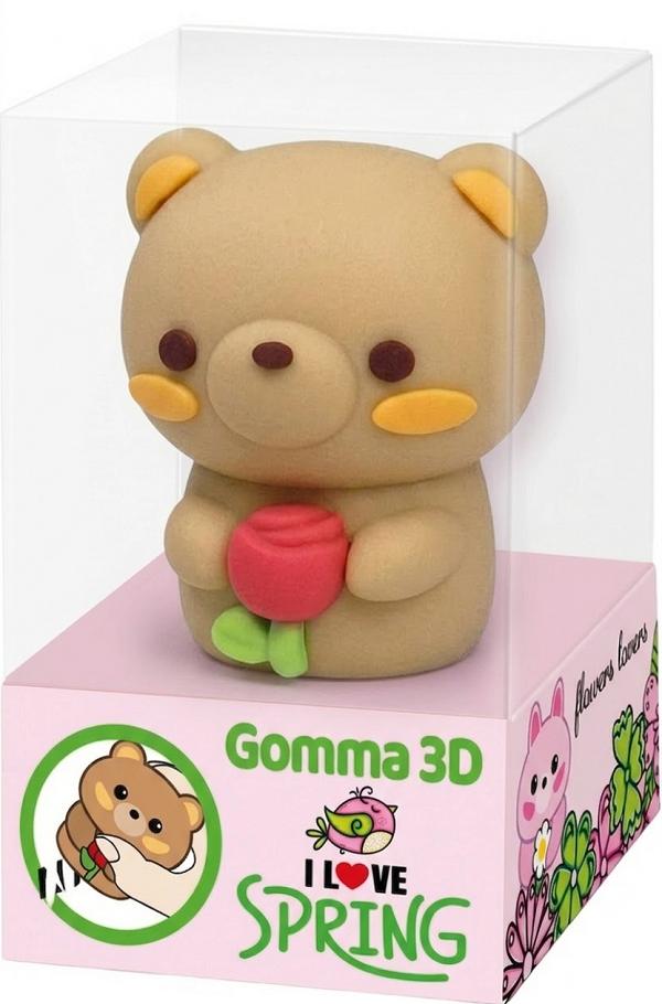 Radiera Flowers Lovers 3D. Ursulet bej