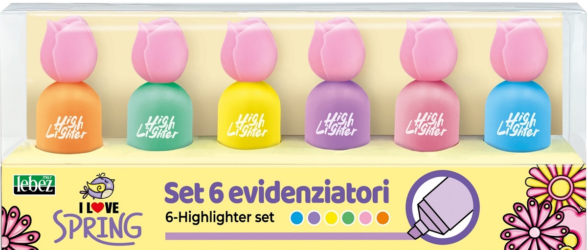 Imaginea produsului 'Set 6 markere evidențiatoare Puffy Tulips'