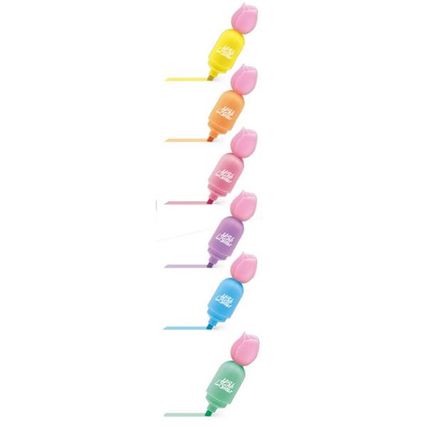 Set 6 markere evidentiatoare Puffy Tulips