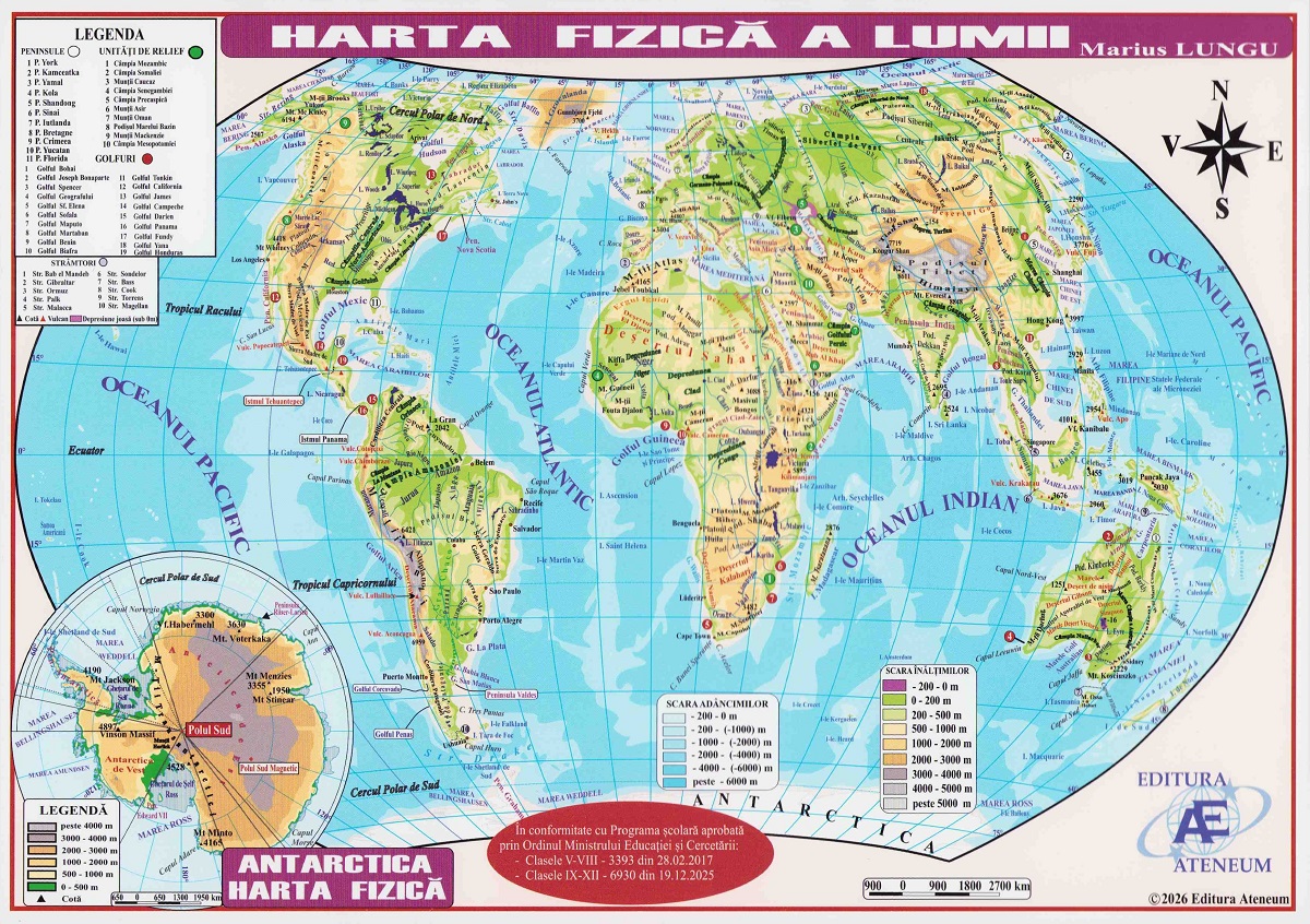 Coperta cărții 'Planșă: Harta lumii. Harta politică, harta fizică A4'