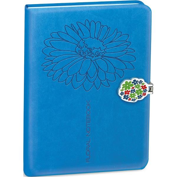 Jurnal cu inchidere magnetica: Floral. Albastru