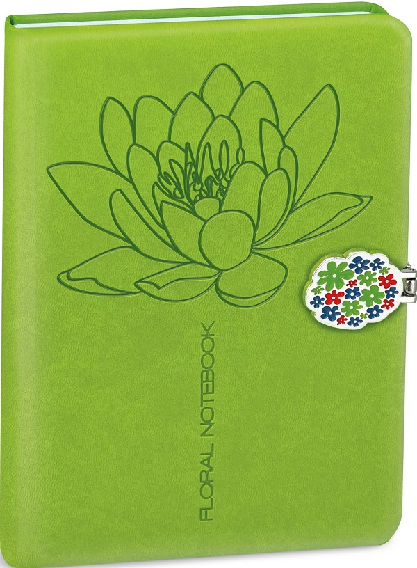 Jurnal cu inchidere magnetica: Floral. Verde