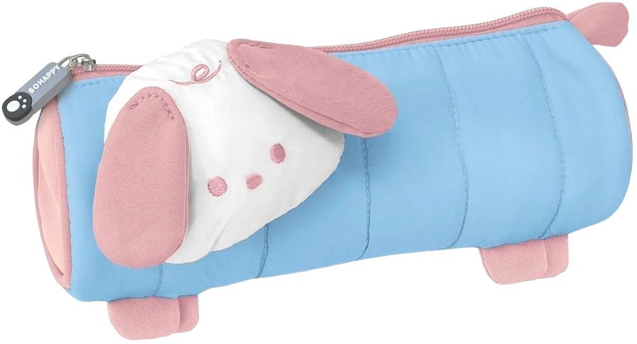 Imaginea produsului 'Penar Cilindric matlasat Cute Dog. Bleu-Roz'