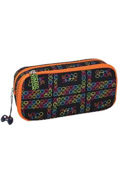 Imaginea produsului 'Penar Game Over cu 2 fermoare si charms. Negru-portocaliu'