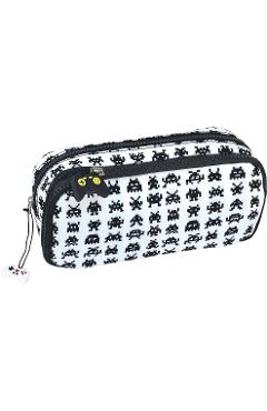 Imaginea produsului 'Penar Game Over cu 2 fermoare si charms. Alb-negru'