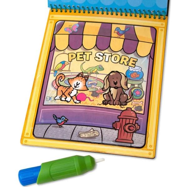 Carte de colorat reutilizabila cu apa: Water Wow. Animale