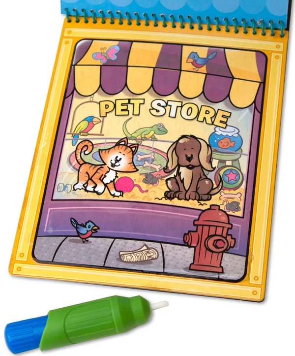 Imaginea produsului 'Carte de colorat reutilizabilă cu apă: Water Wow. Animale'