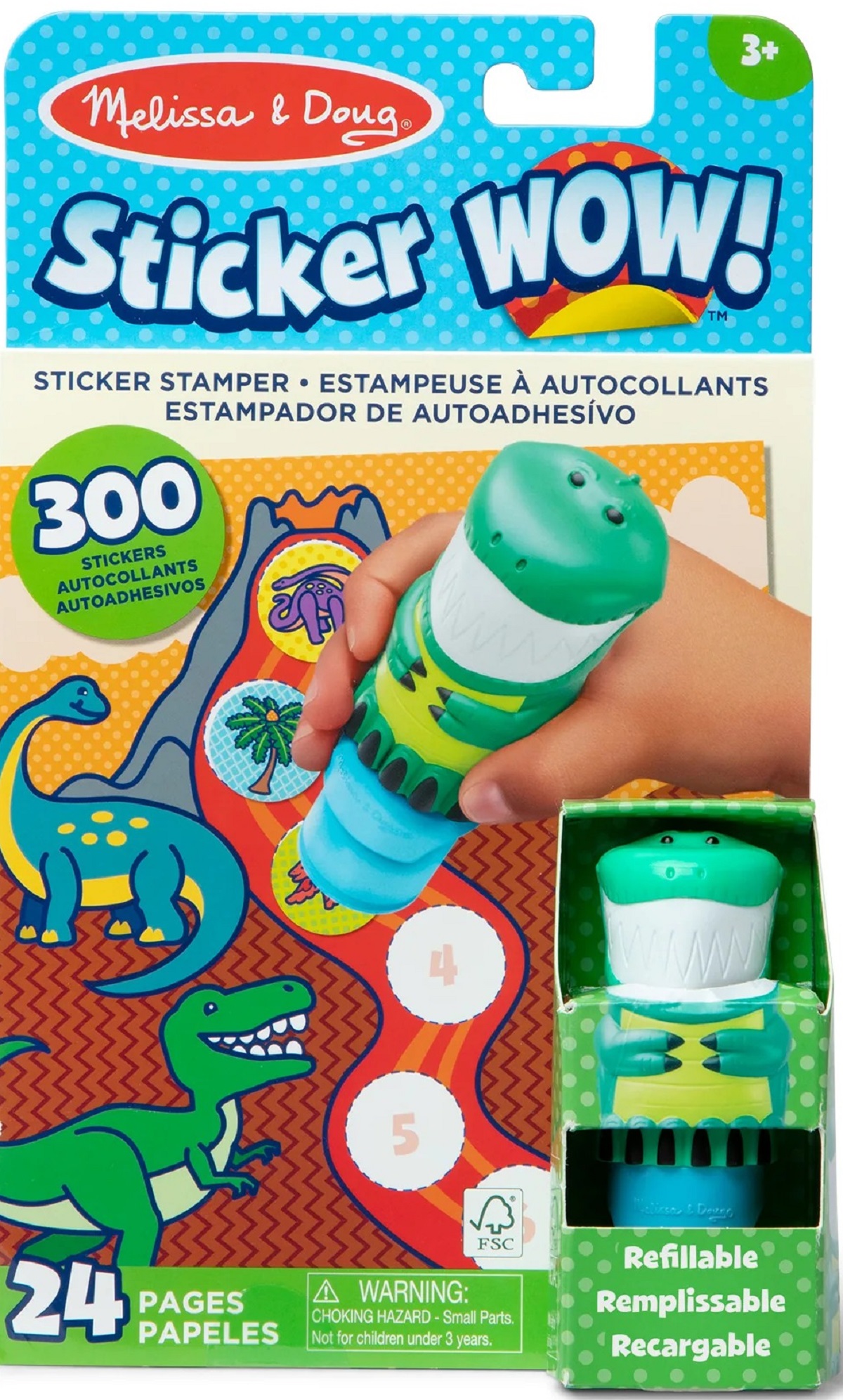 Imaginea produsului 'Set de joacă autocolante și ștampilă: Sticker Wow. Dinozaur'