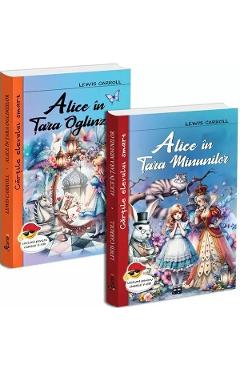 Coperta cărții 'Pachet 2 cărți: Alice în Țara Minunilor + Alice în Țara Oglinzilor - Lewis Carroll'
