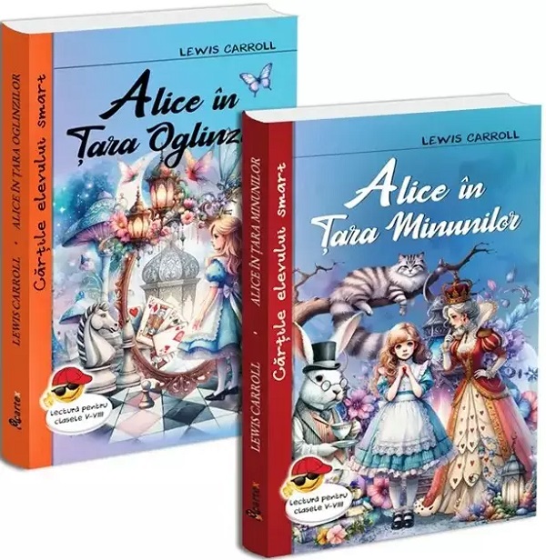 Coperta cărții 'Pachet 2 cărți: Alice în Țara Minunilor + Alice în Țara Oglinzilor - Lewis Carroll'