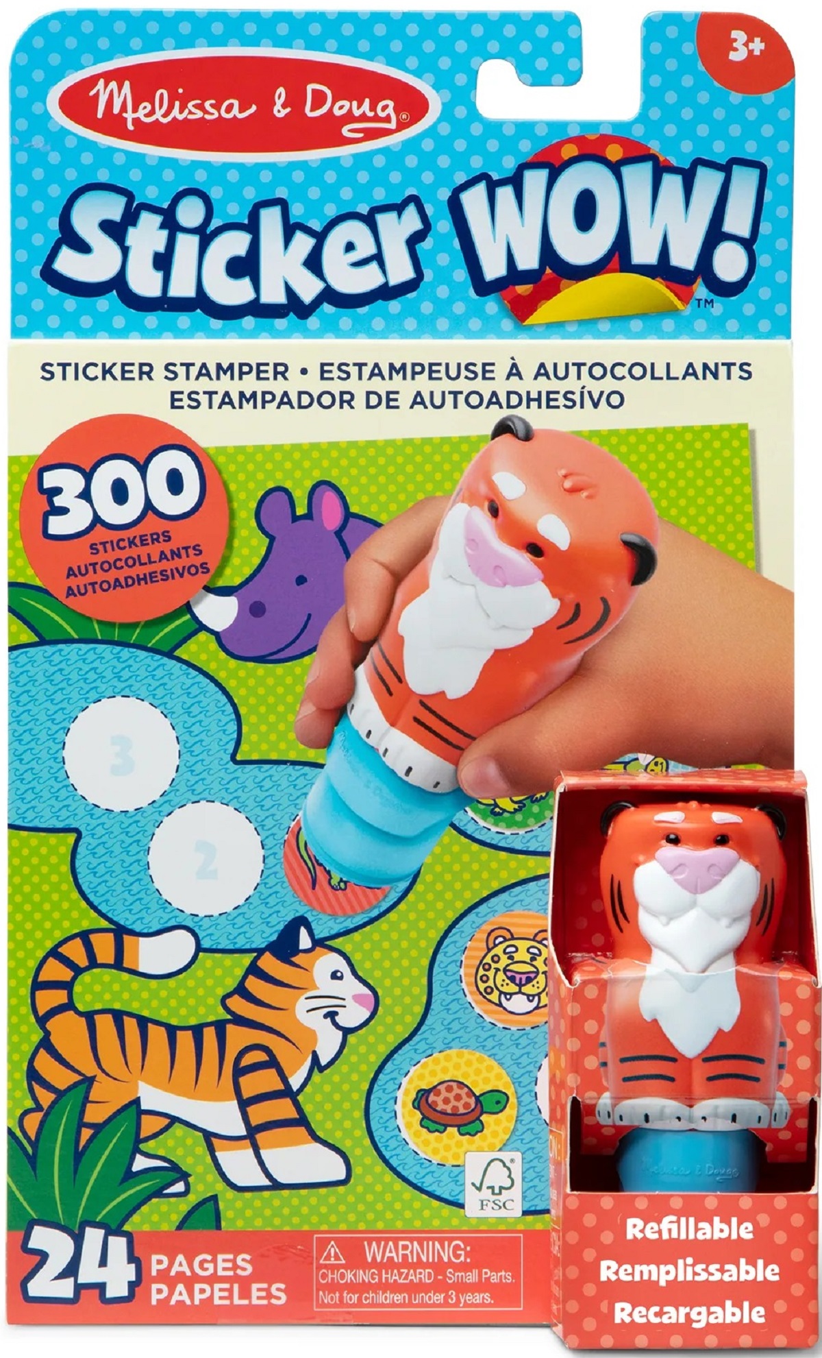 Imaginea produsului 'Set de joacă autocolante și ștampilă: Sticker Wow. Tigru'