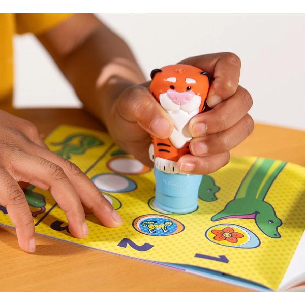 Set de joaca autocolante si stampila: Sticker Wow. Tigru