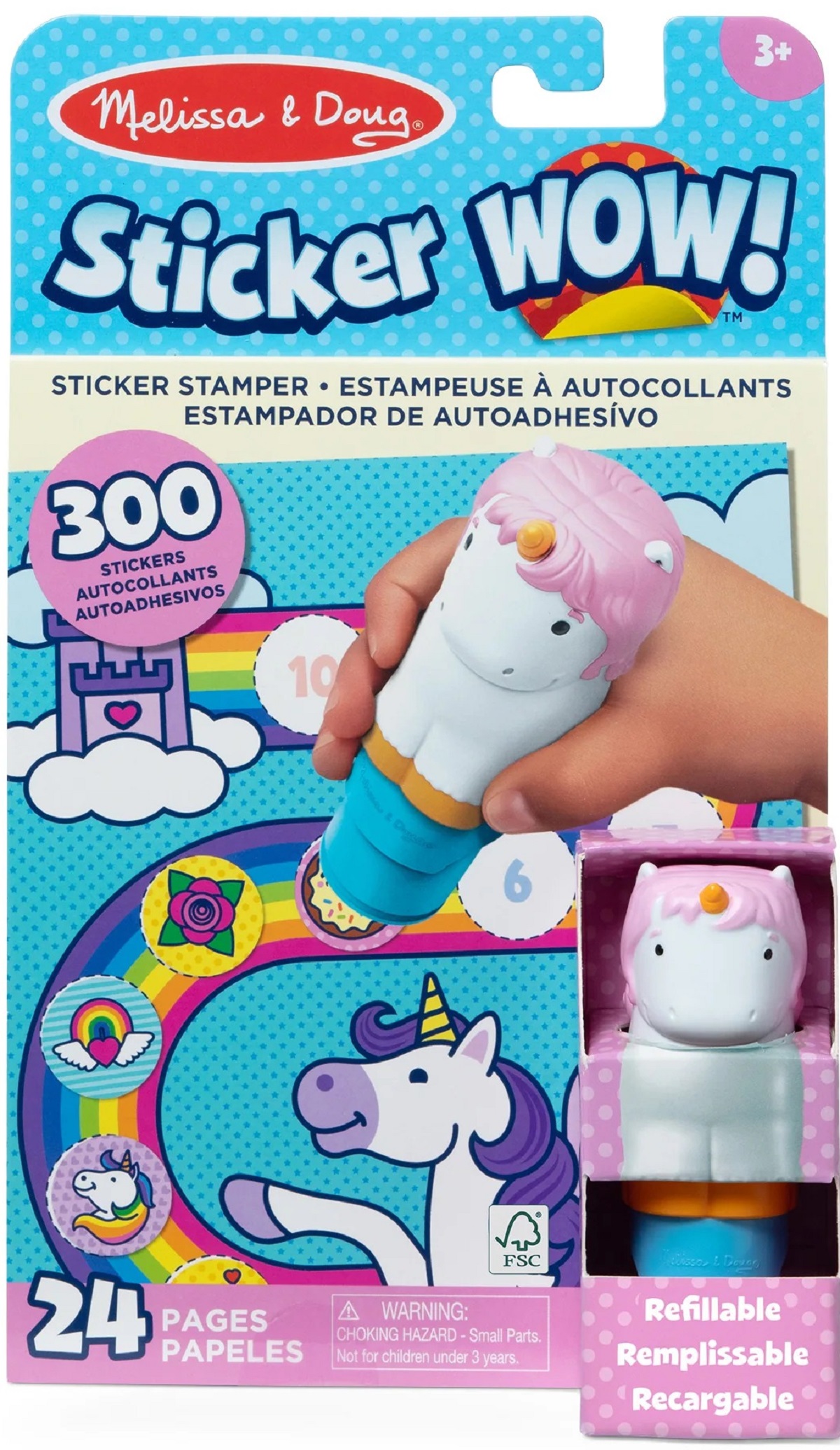 Imaginea produsului 'Set de joacă autocolante și ștampilă: Sticker Wow. Unicorn'