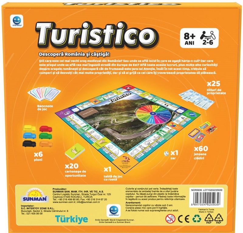 Imaginea produsului 'Joc de societate: Turistico. Descoperă România și câștigă!'