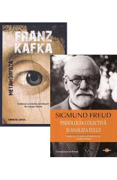 Coperta cărții 'Pachet 2 cărți: Metamorfoza + Psihologia colectivă și analiza Eului - Franz Kafka, Sigmund Freud'