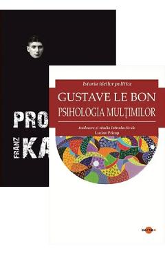 Coperta cărții 'Pachet 2 cărți: Procesul + Psihologia mulțimilor - Franz Kafka, Gustave Le Bon'
