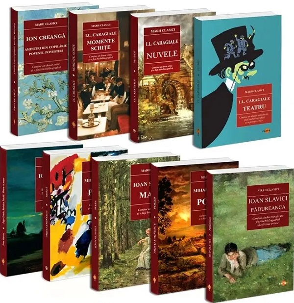 Coperta cărții 'Pachet 9 cărți: Marii clasici - Ion Creangă, I.L. Caragiale, Mihai Eminescu, Ion Slavici'