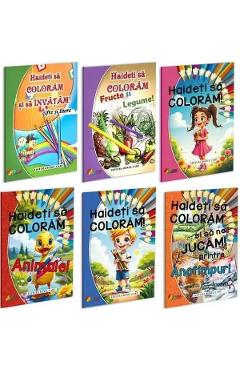 Coperta cărții 'Pachet 6 cărți: Haideți să colorăm!'