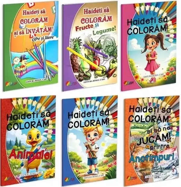 Coperta cărții 'Pachet 6 cărți: Haideți să colorăm!'