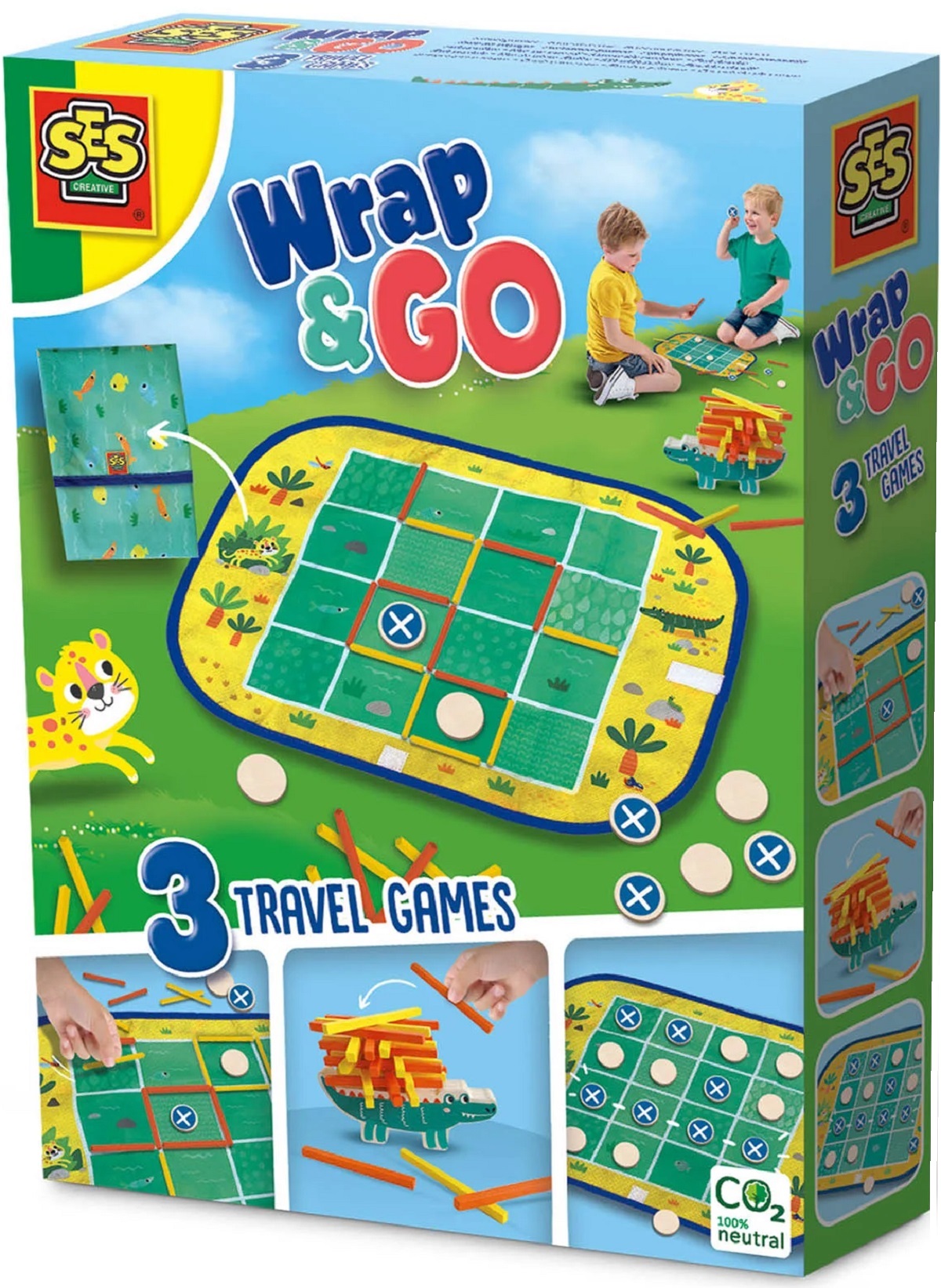 Imaginea produsului 'Joc Wrap and Go: Patru la rând, Buline și cutii, Pachet Croco'