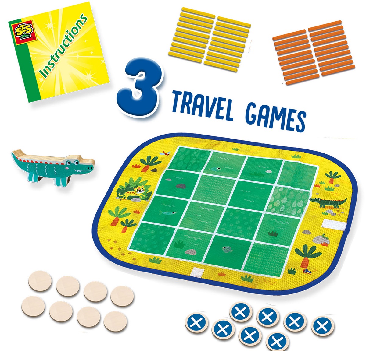 Imaginea produsului 'Joc Wrap and Go: Patru la rând, Buline și cutii, Pachet Croco'