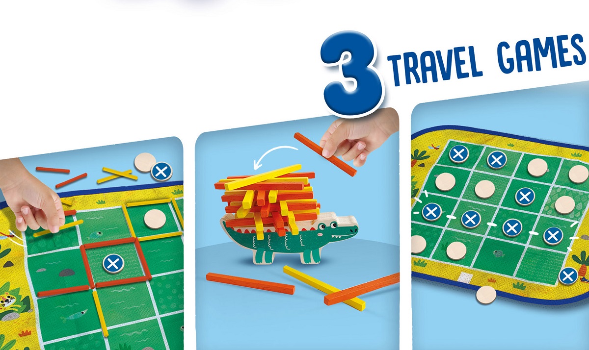 Imaginea produsului 'Joc Wrap and Go: Patru la rând, Buline și cutii, Pachet Croco'