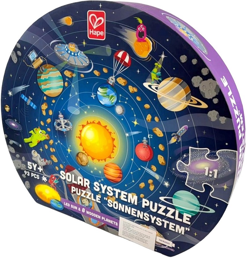 Imaginea produsului 'Puzzle. Sistemul Solar cu LED și planete din lemn'