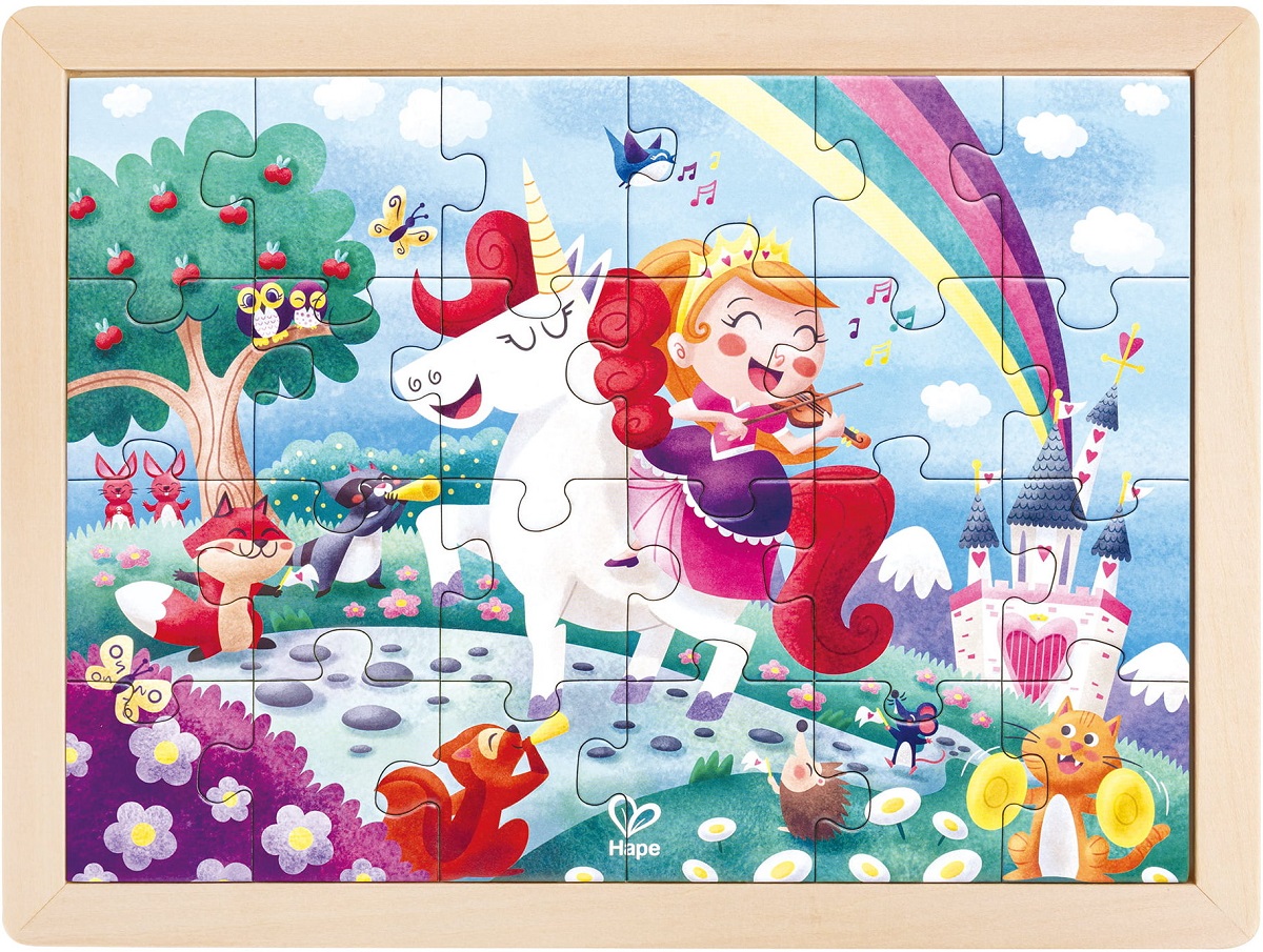 Imaginea produsului 'Puzzle din lemn 2 în 1. Unicorn'