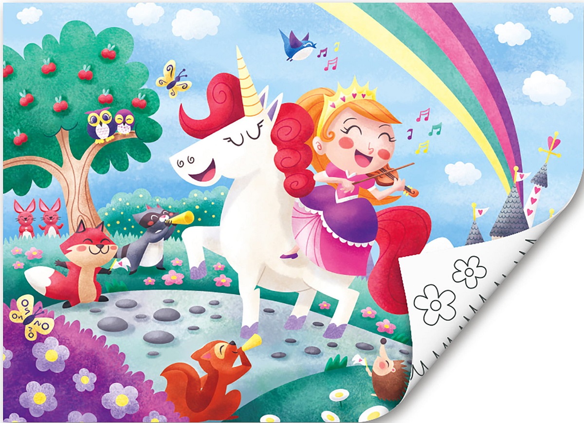 Imaginea produsului 'Puzzle din lemn 2 în 1. Unicorn'