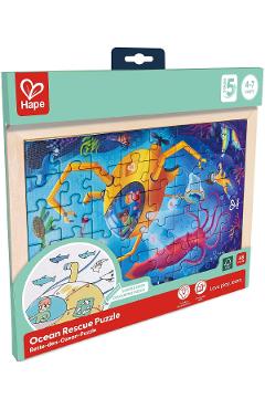 Imaginea produsului 'Puzzle din lemn 2 în 1. Salvarea oceanului'