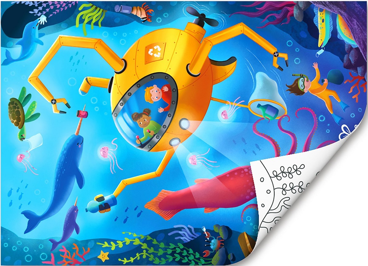 Imaginea produsului 'Puzzle din lemn 2 în 1. Salvarea oceanului'